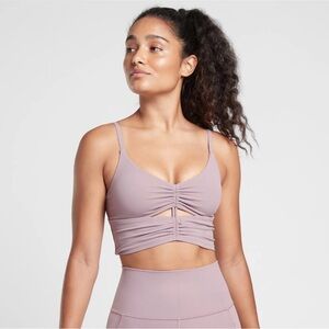 Athleta Cinch Longline Bra in light purple